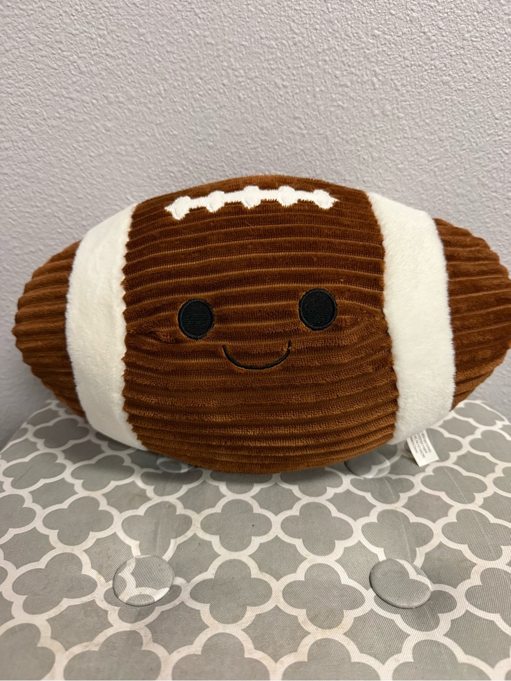 Hobby Lobby Brown and White Plush Football Pillow